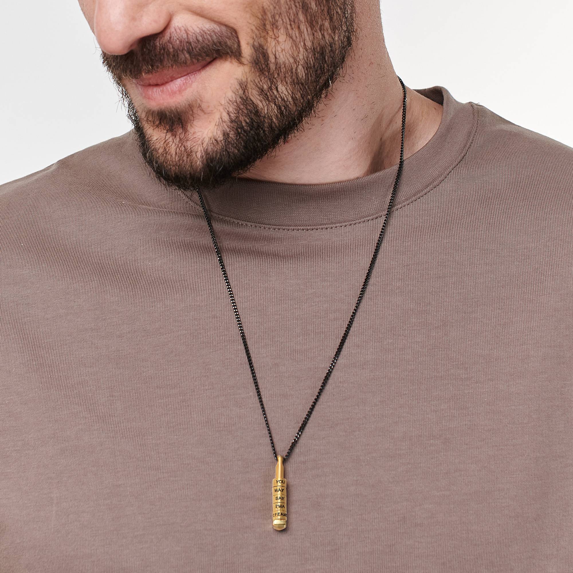 Stackable 3D Bar Necklace for Men in 18K Gold Vermeil-1 product photo