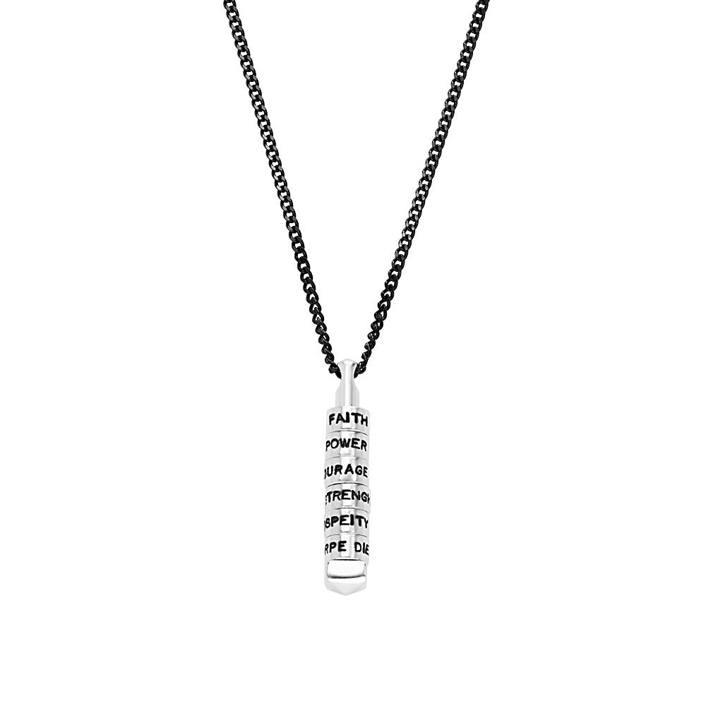 Stackable 3D Bar Necklace for Men in Sterling Silver-1 product photo