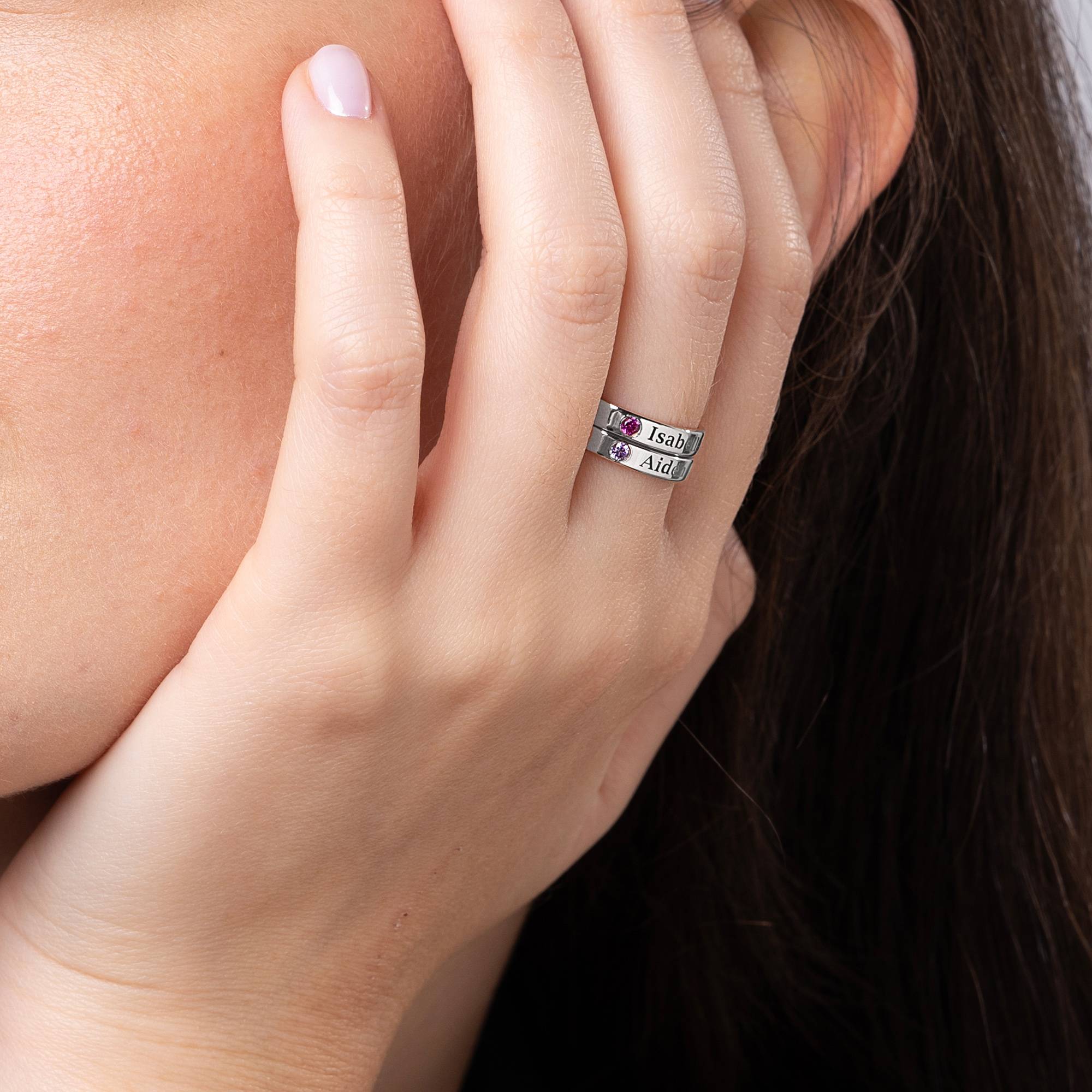 Stable ring med diamant i sølv-3 produktbilde