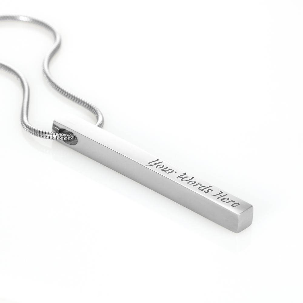 Gravierte 3D-Barrenkette - Edelstahl-1 Produktfoto