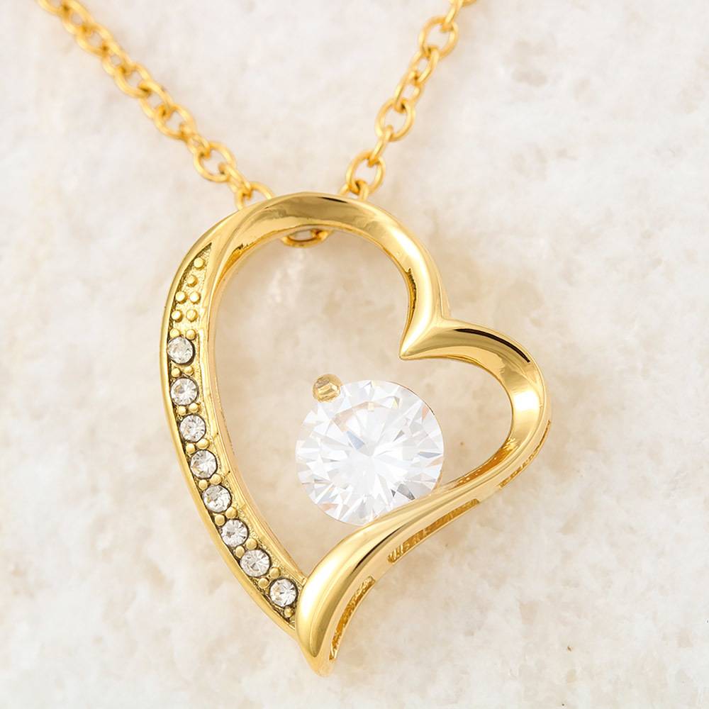 Stainless Steel Forever Love Necklace with MC in Gold Plating-2 Stainless Steel Forever Love Necklace with MC in Gold Plating-2 product photo
