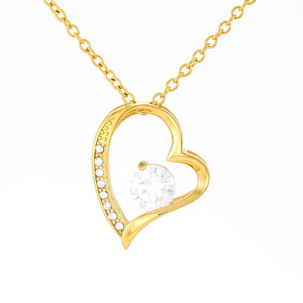 Stainless Steel Forever Love Necklace with MC in Gold Plating-4 Stainless Steel Forever Love Necklace with MC in Gold Plating-4 product photo