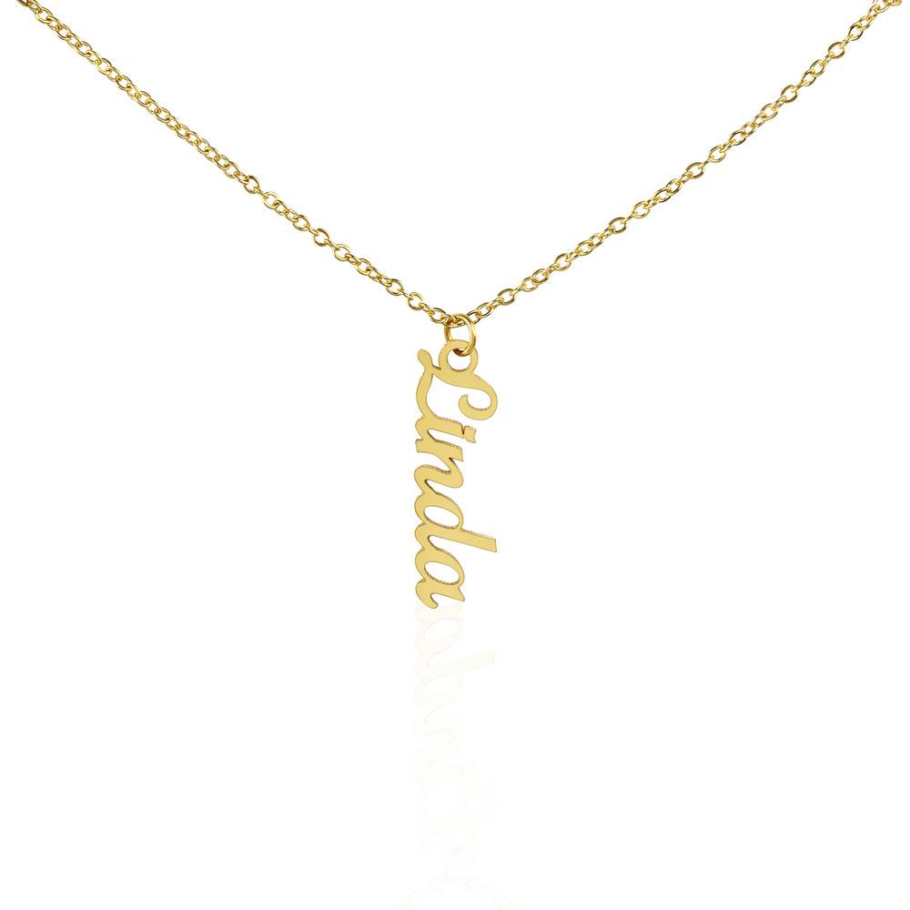 Vertical Name Necklace in 18ct Gold Plated Stainless Steel-1 product photo