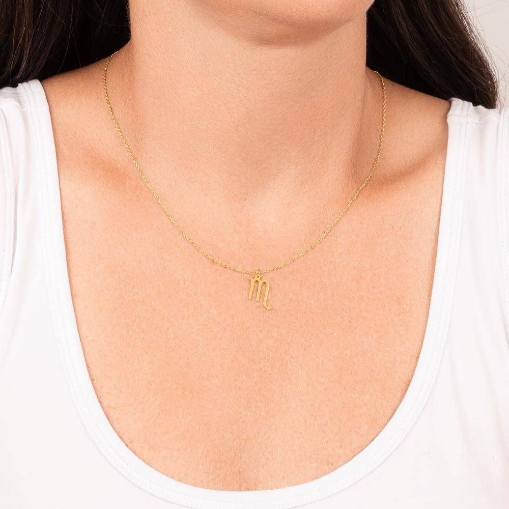 Zodiac Symbol Necklace in 18ct Gold Plated Stainless Steel-2 product photo