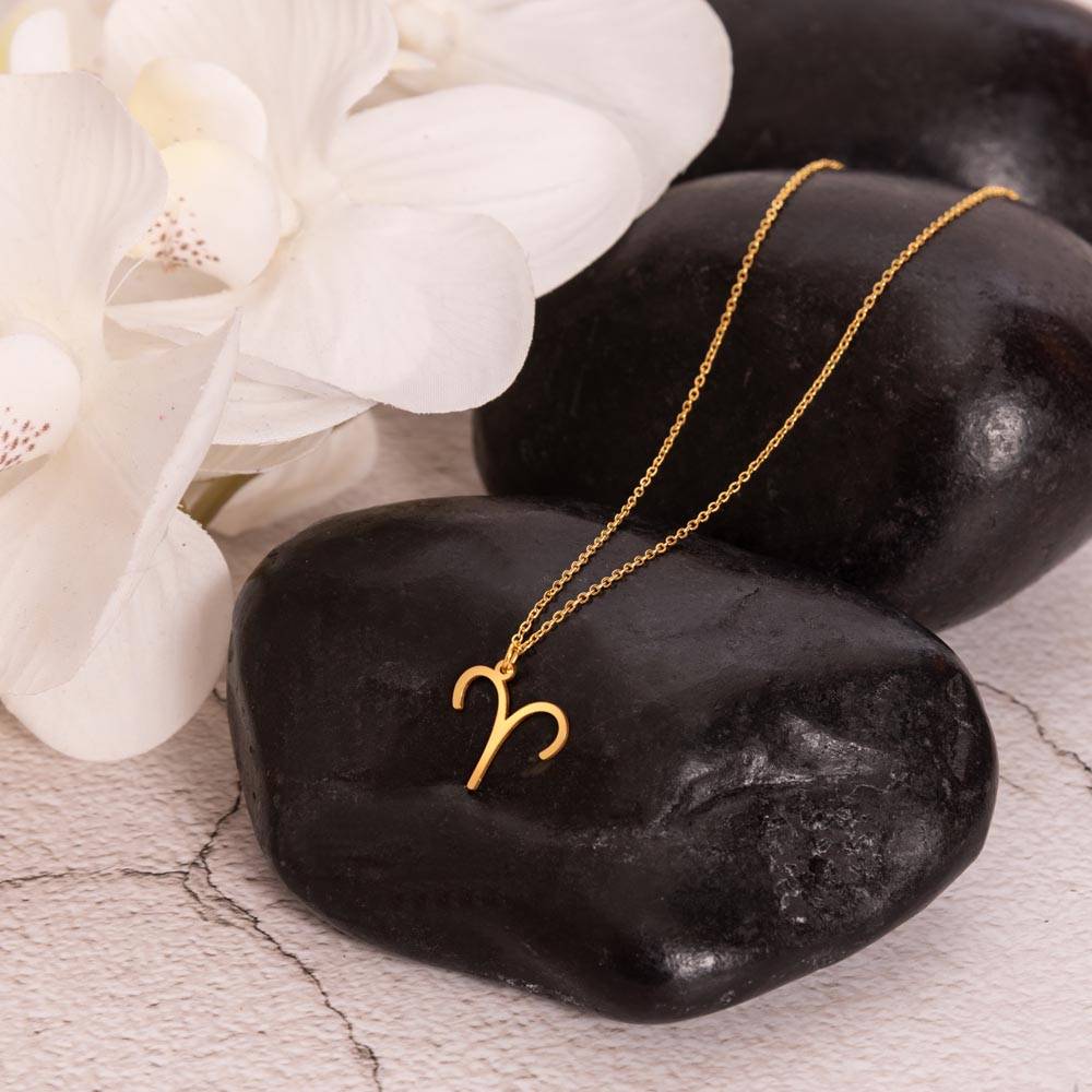 Zodiac Symbol Necklace in 18ct Gold Plated Stainless Steel-6 product photo