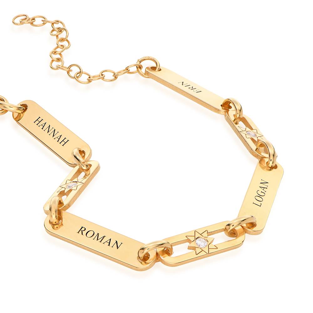 Bracelet Multi plaques & Etoile en Plaqué Or 18 carats-3 photo du produit