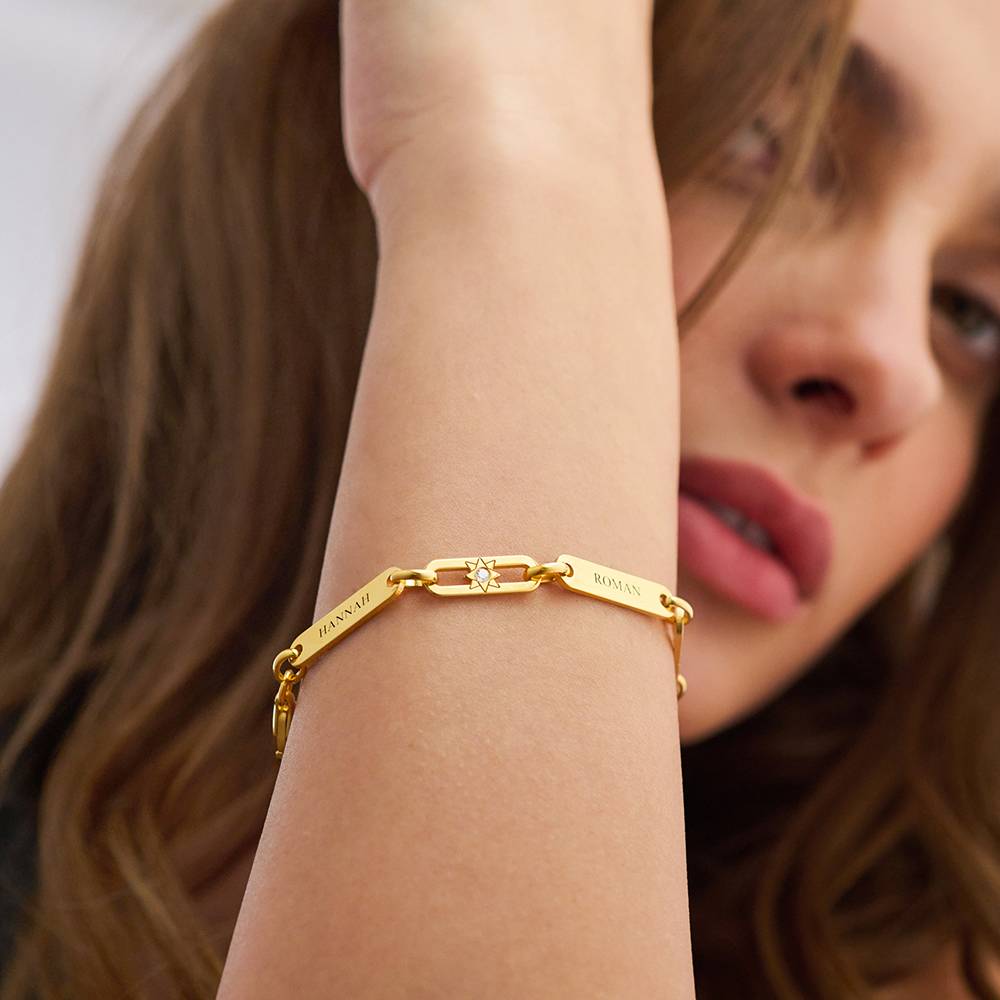 Bracelet Multi plaques & Etoile en Vermeil 18 carats-1 photo du produit