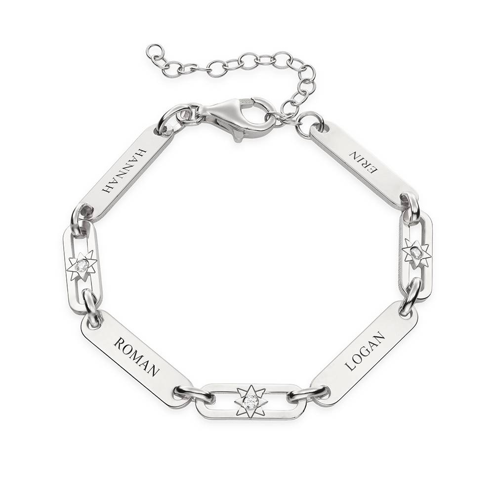 Bracelet Multi plaques & Etoile en Argent 925-1 photo du produit