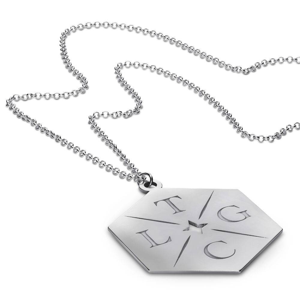 Stars & Back Big Initial Necklace in Sterling Silver-1 product photo