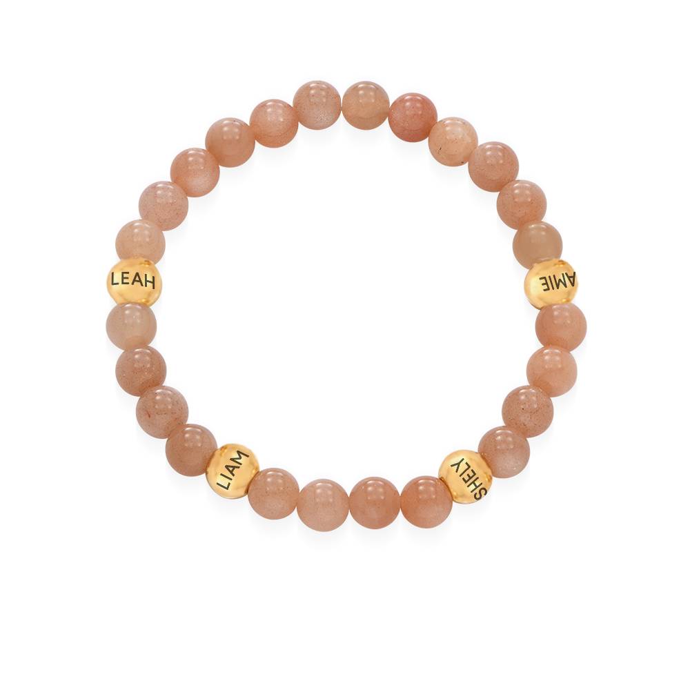 Sonnenstein Balance Perlenarmband mit gravierten vergoldeten Beads-1 Produktfoto