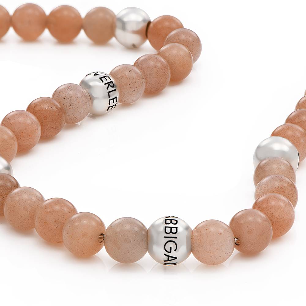 Sonnenstein Balance Perlenkette mit gravierten silberen Beads-2 Produktfoto