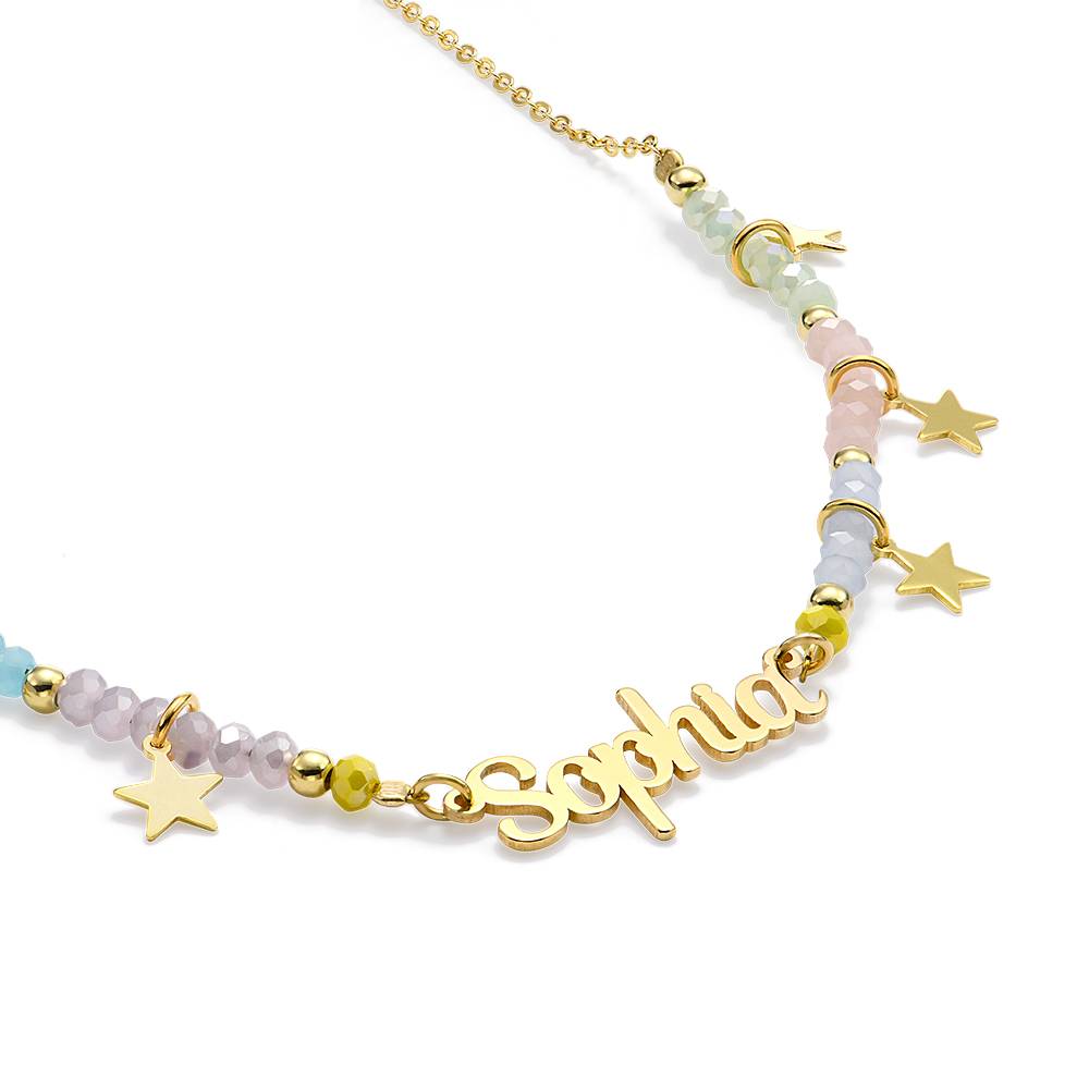 Superstar Girls Name Necklace in 18ct Gold Plated Brass product photo