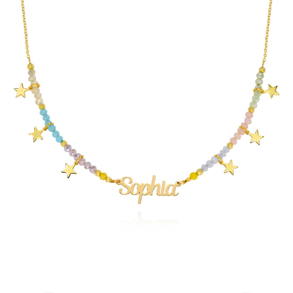 Superstar Namenskette für Mädchen - 750er vergoldetes Messing-7 Produktfoto