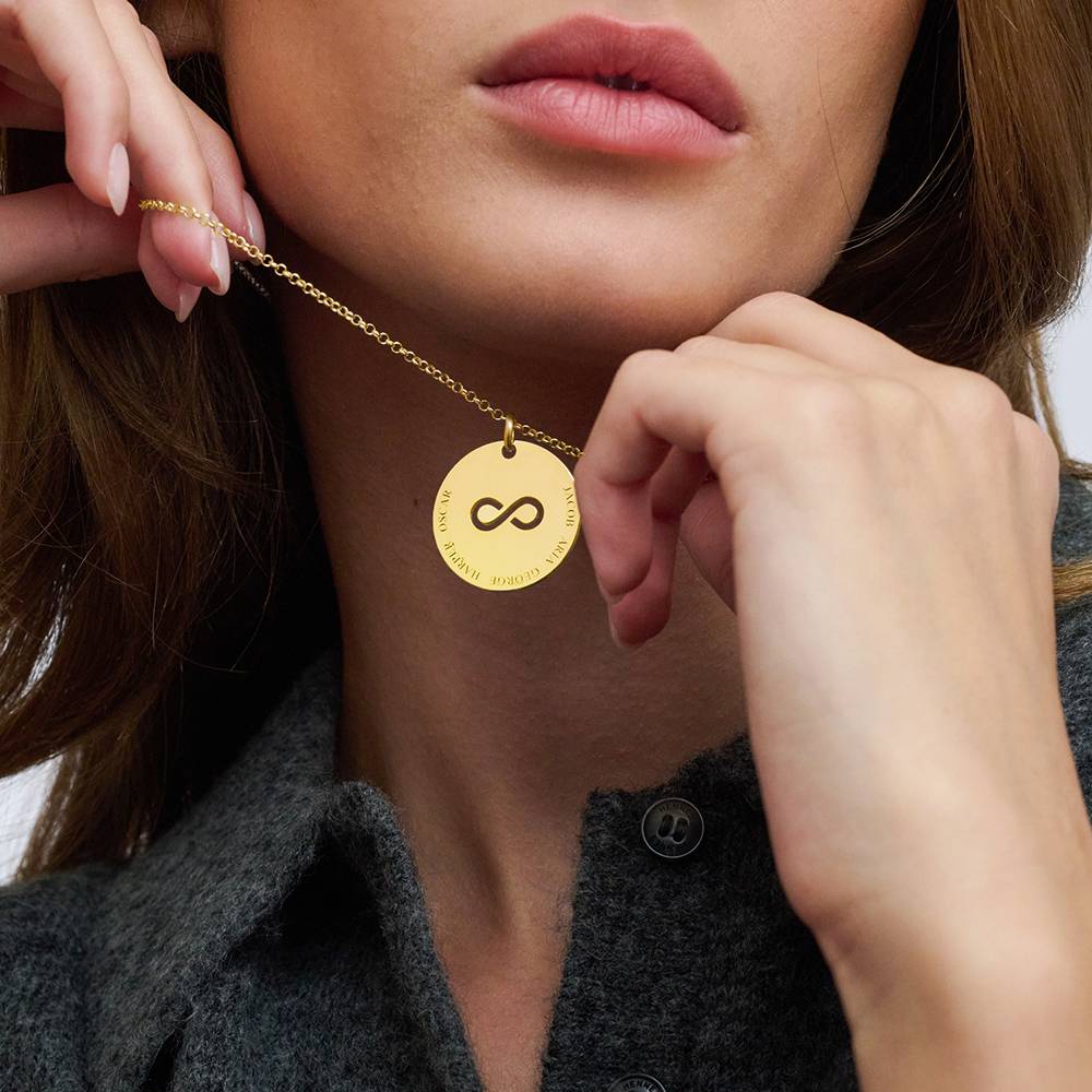 Symbolsk Sirkel Navnekjede i 18k Forgylt Sterlingsølv-3 produktbilde
