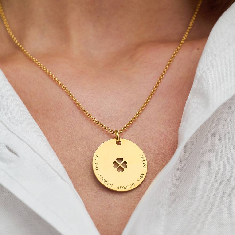 Symbolsk Sirkel Navnekjede i 18k Forgylt Sterlingsølv-5 produktbilde