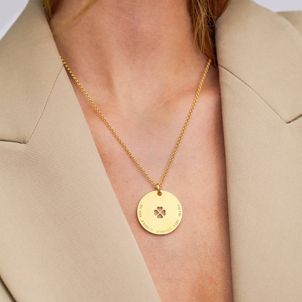 Collier pendentif médaille à inscription personnalisable en Vermeil 18 carats-3 photo du produit