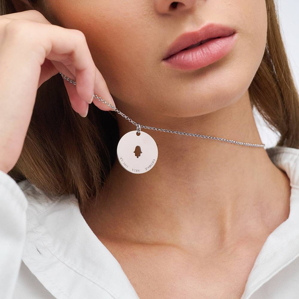 Collier pendentif médaille à inscription personnalisable en Argent 925-1 photo du produit