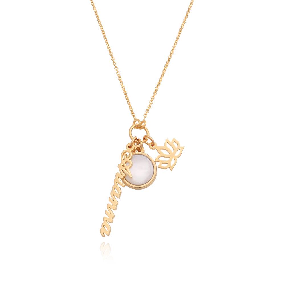 Symbolic Name Necklace with Semi-Precious Stone in 18K Gold Plating-2 product photo