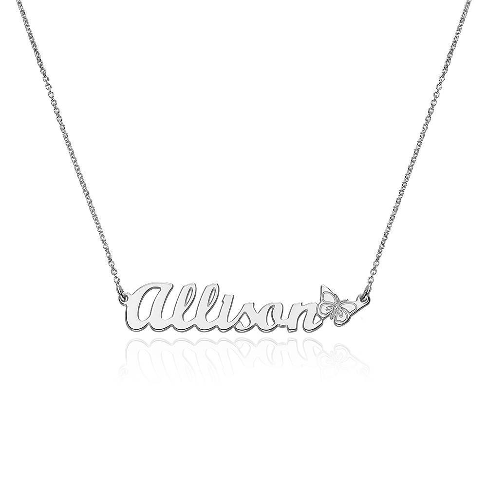 Teen's Butterfly Name Necklace in Sterling Silver product photo