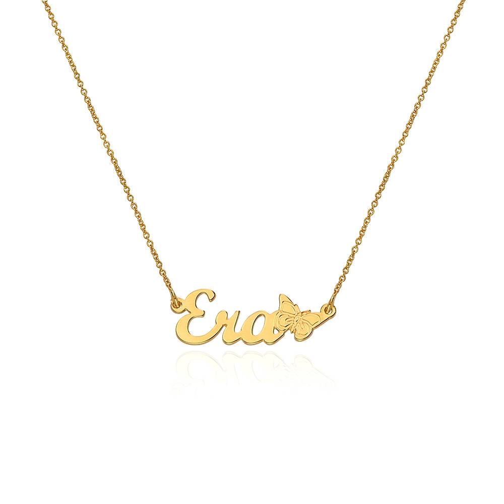 Teen's Butterfly Name Necklace with in 18ct Gold Plating product photo