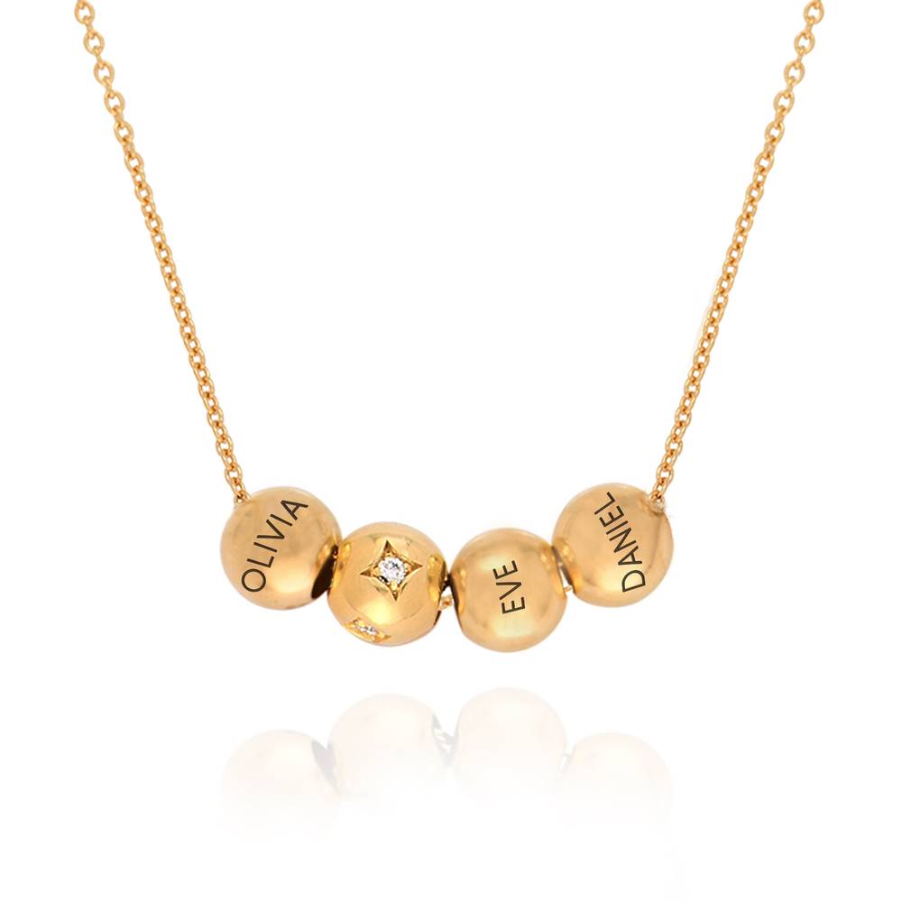 Collar Balance con Cadena Cable y Diamante de 0.08ct en oro vermeil foto de producto