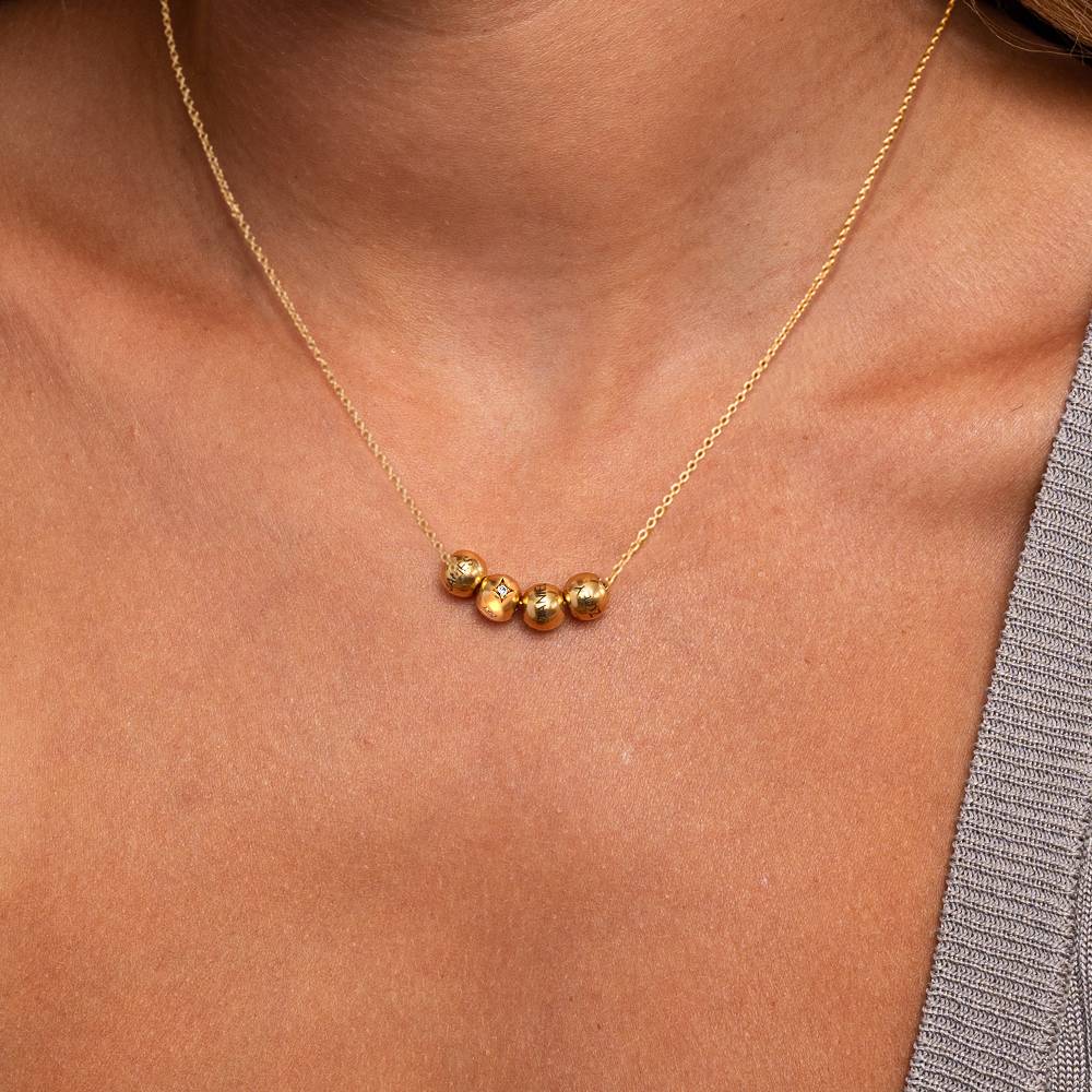 Collana Balance con catena portacavi e perla di diamante da 0,08 carati in Oro Vermeil 18K-1 foto del prodotto