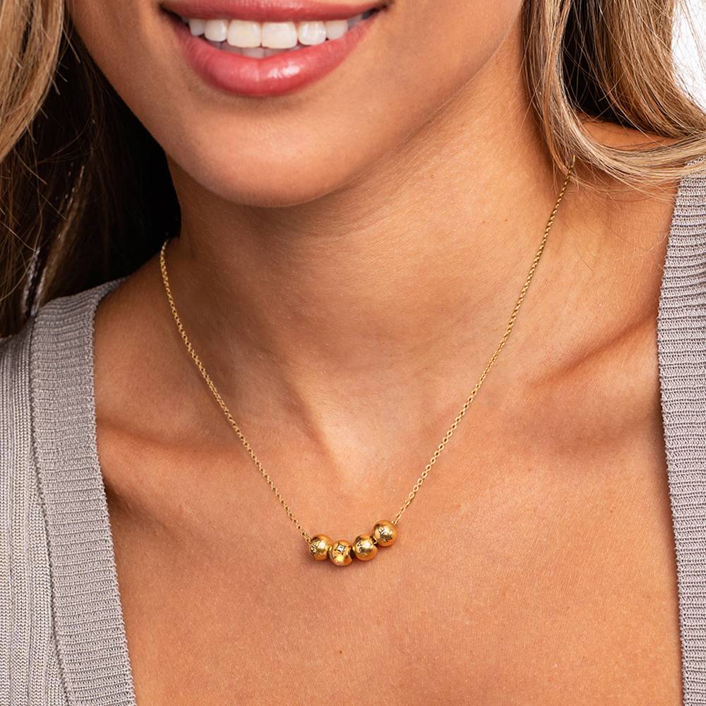 "Balance" halsband med kabelkedja och 0,08 ct diamantpärla i 18k guld vermeil-5 produktbilder