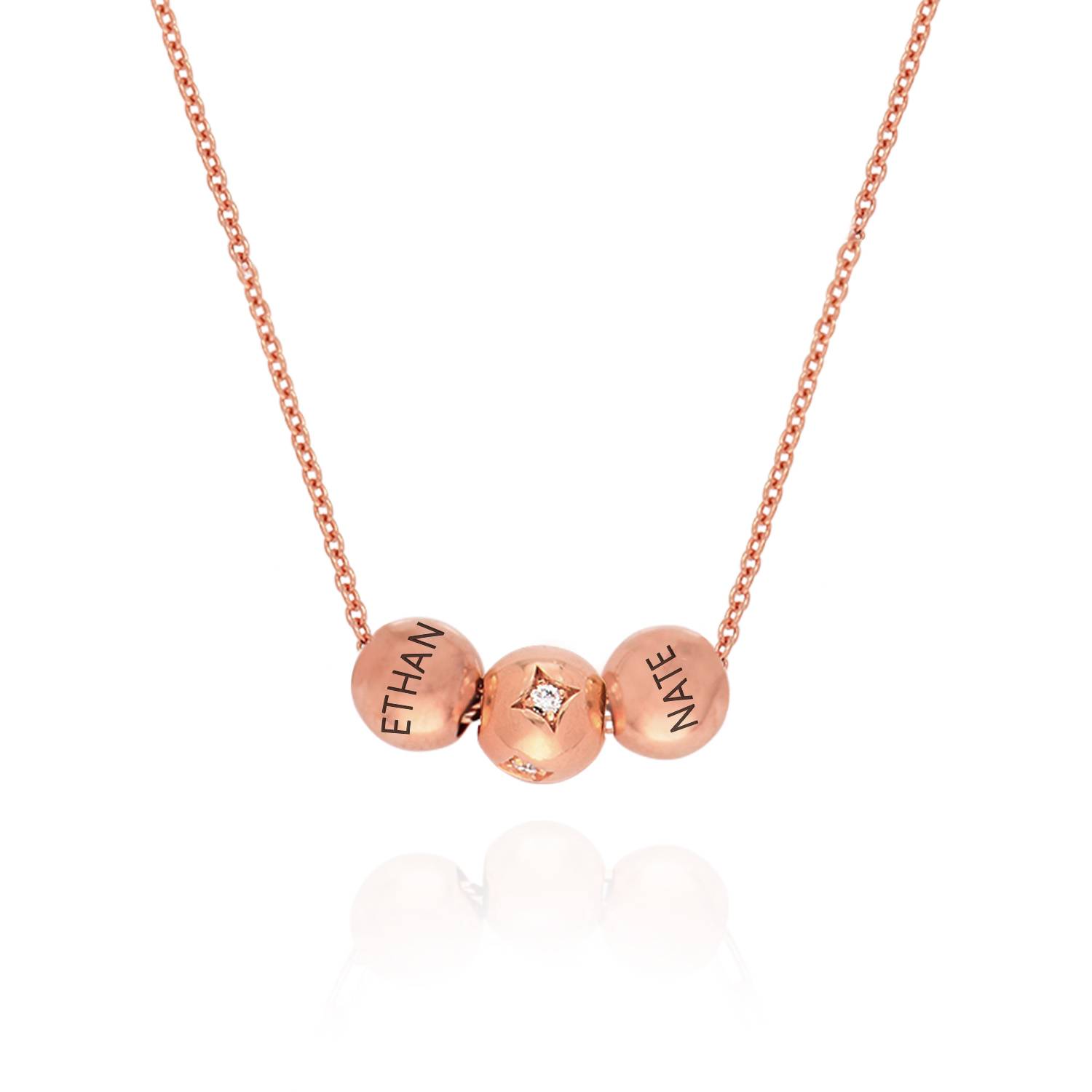 The Balance Charm Necklace with 0.08CT Diamonds in 18K Rose Gold Plating-3 product photo