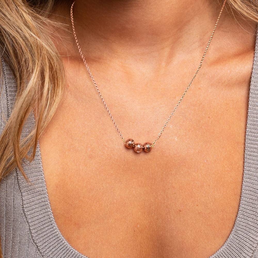 The Balance Charm Necklace with 0.08CT Diamonds in 18K Rose Gold Plating-5 product photo