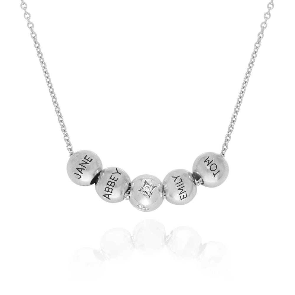 The Balance Bead Necklace with Cable Chain with 0.08CT Diamonds in product photo