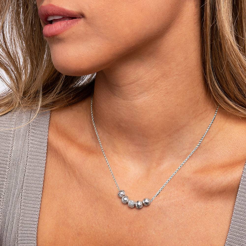 Collar "Balance" con Cadena Cable y Diamante de 0.08ct en plata-3 foto de producto