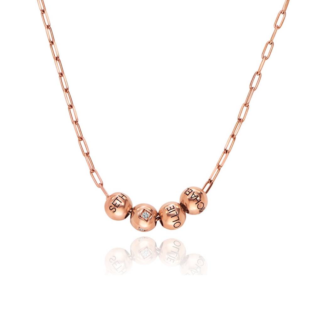 Balance Schakelketting met 0,08 ct Diamant Bedel in Roségoud Vermeil