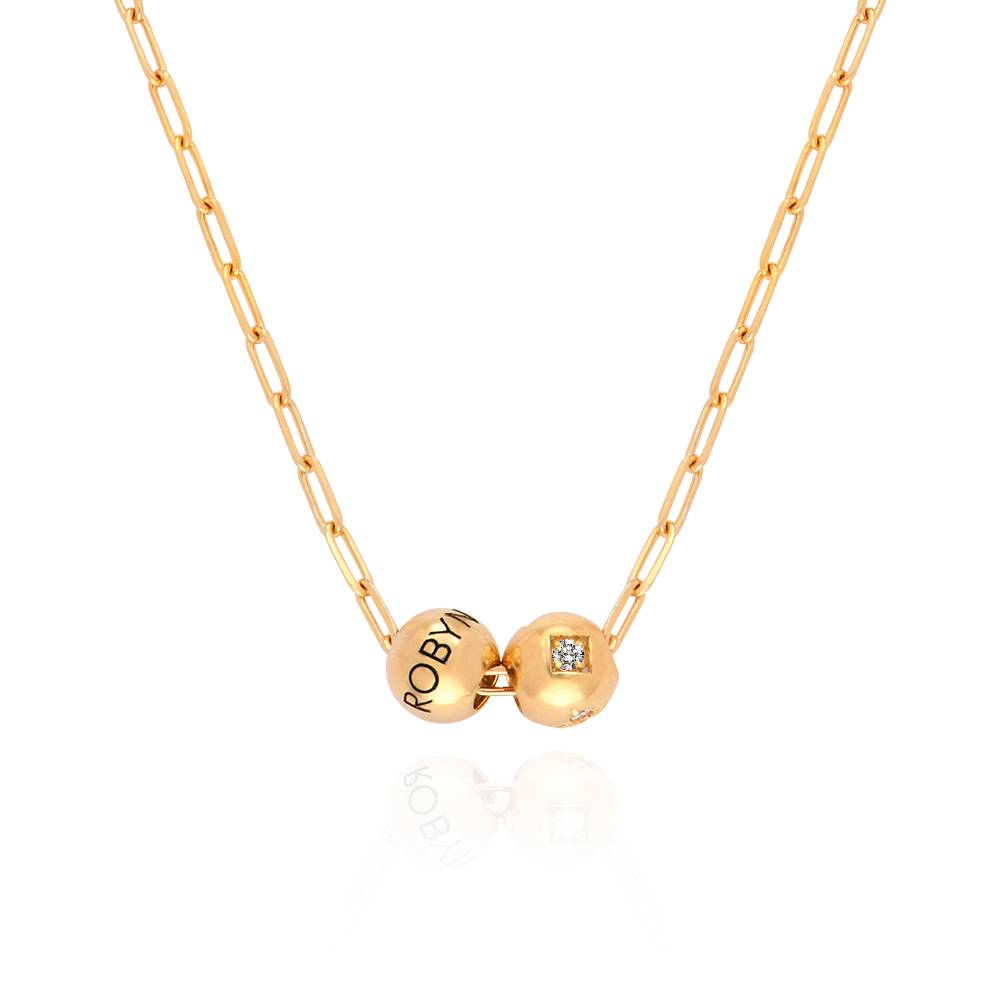 The Balance Bead Necklace with 0.08ct Diamond Bead in 18K Gold Plating product photo