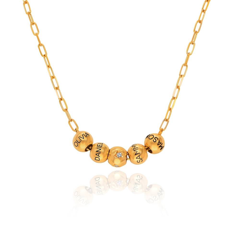 Balance Schakelketting met 0,08 ct Diamant Bedel in Goud Vermeil