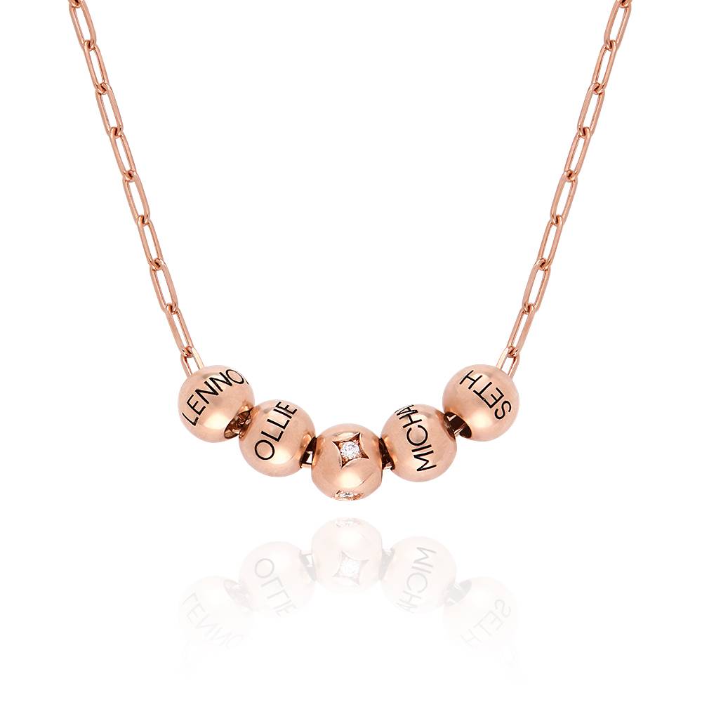 Balance Halskette mit 4-Diamanten-Bead - 750er rosé vergoldetes Silber Produktfoto