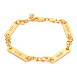 BREVY. | Platte Gouden Koning Schakelarmband 18K
