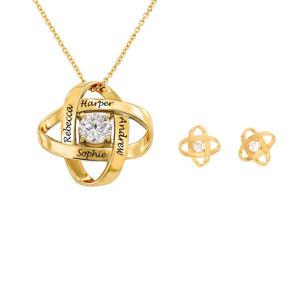 The Galaxy Necklace and Stud Earrings (Set) in 18ct Gold Vermeil