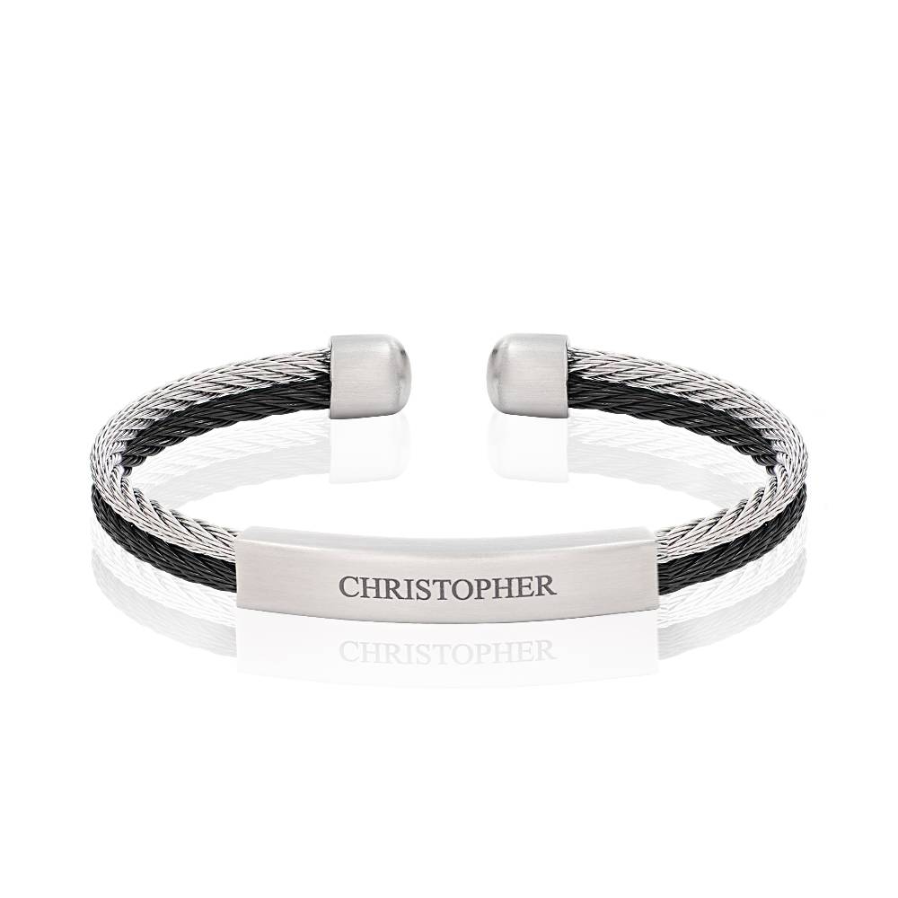 The Leader Personalised Mens Cuff Bracelet in Stainless Steel-1 product photo