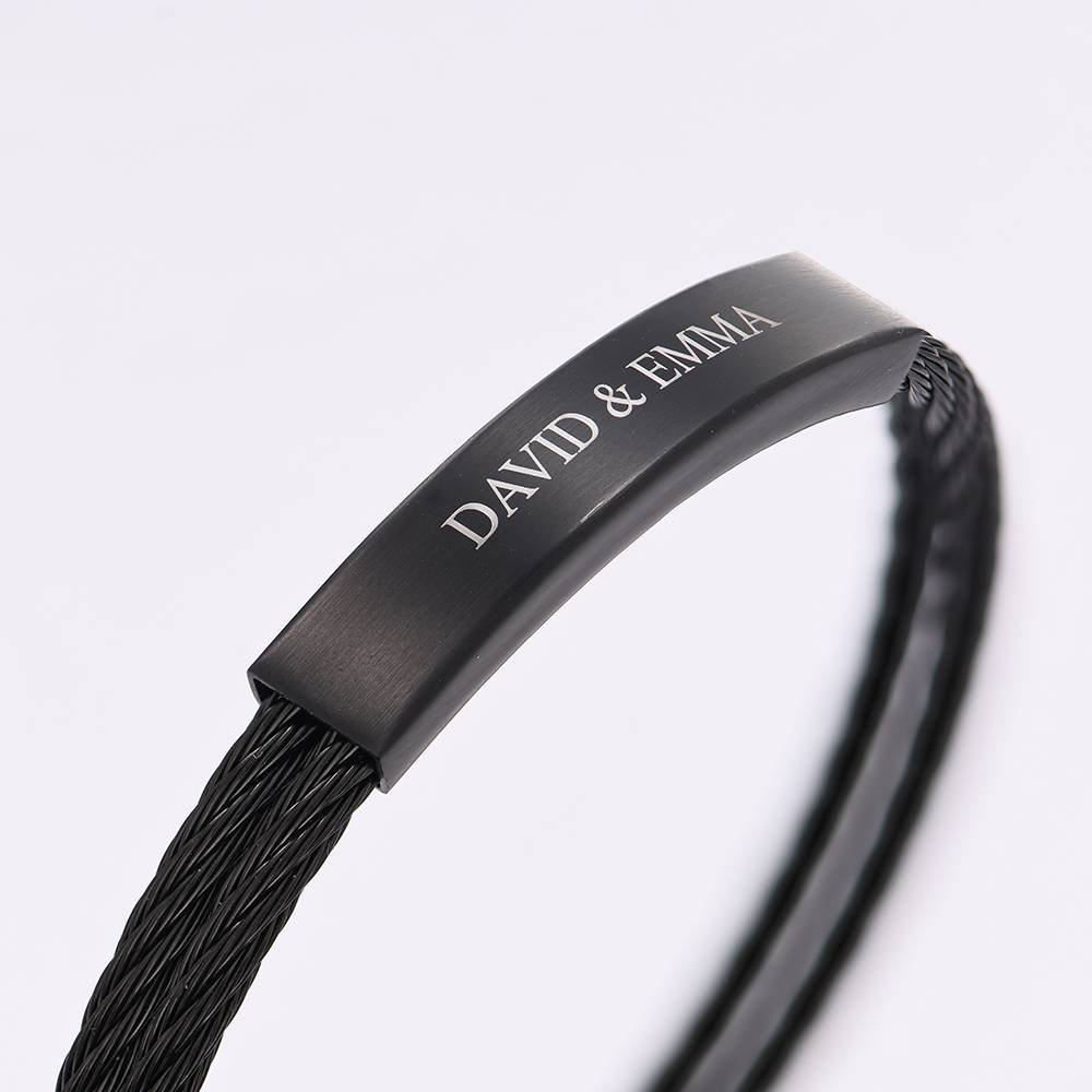 The Leader Personalised Mens Cuff Bracelet in Stainless Steel product photo