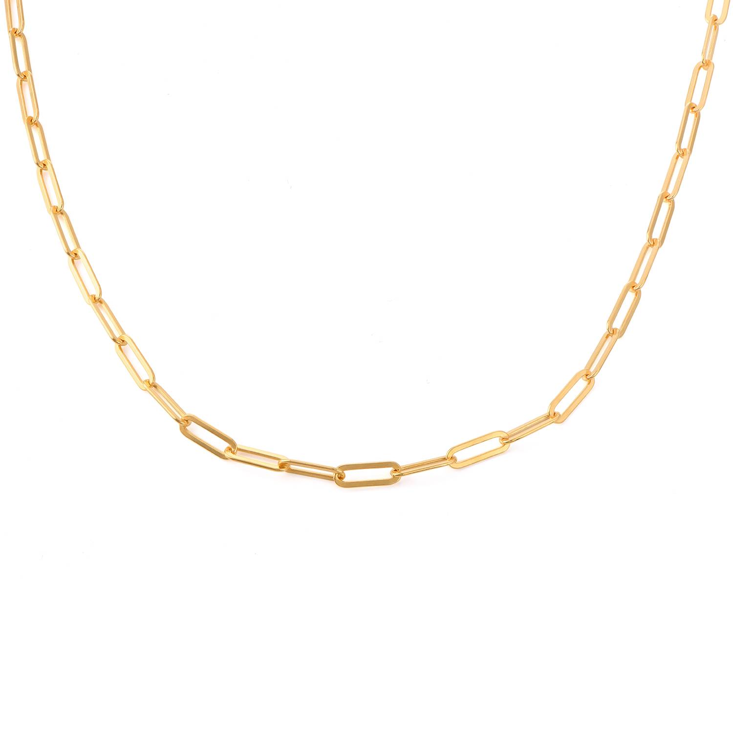 Collar de Cadena de Eslabones Delgados con Baño de Oro Vermeil de 18k-1 foto de producto