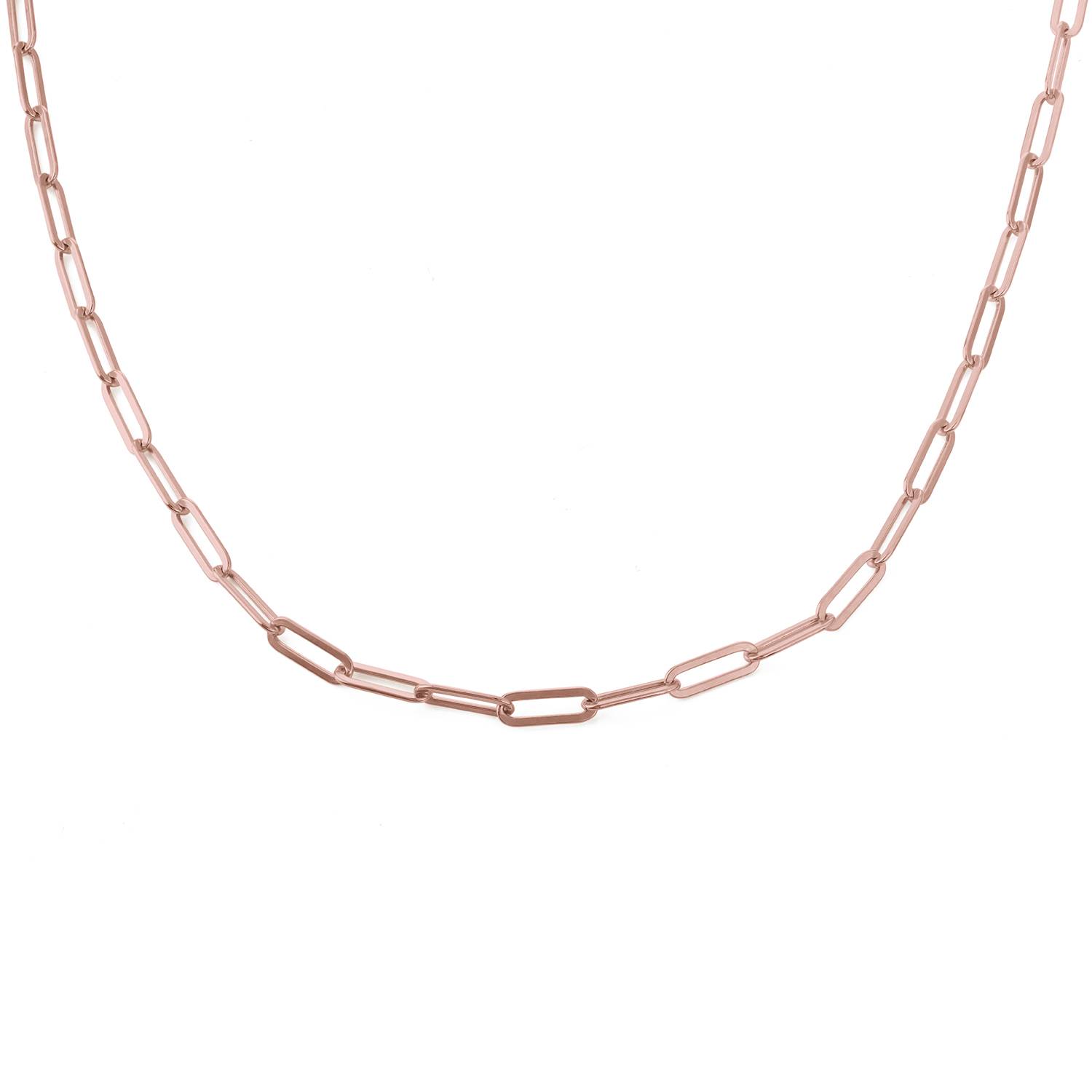 Collar de Cadena de Eslabones Delgados con Baño de Oro Rosa de 18k-1 foto de producto