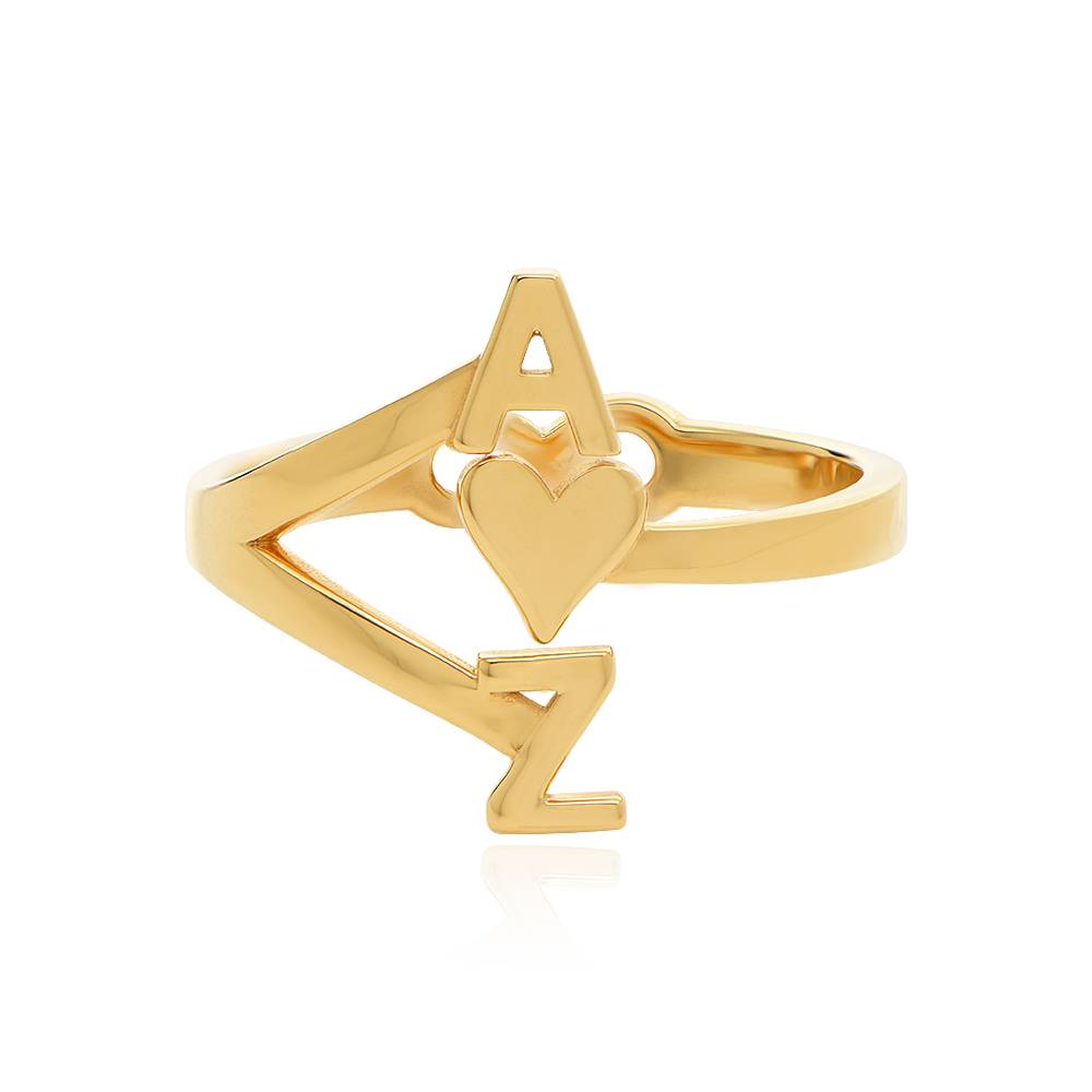 Three Initial Infinity Ring in 18K Gold Plating product photo