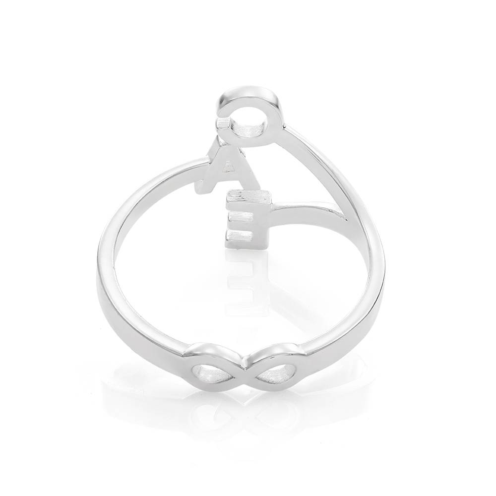 Infinity Ring med 3 bokstaver i sølv-4 produktbilde