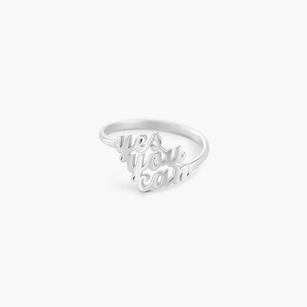 Sterling Zilveren Naam Ring met Drie Namen Productfoto