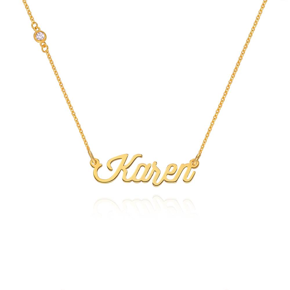 Twirl Script Name Necklace with Diamond in 18ct Gold Plating-2 product photo