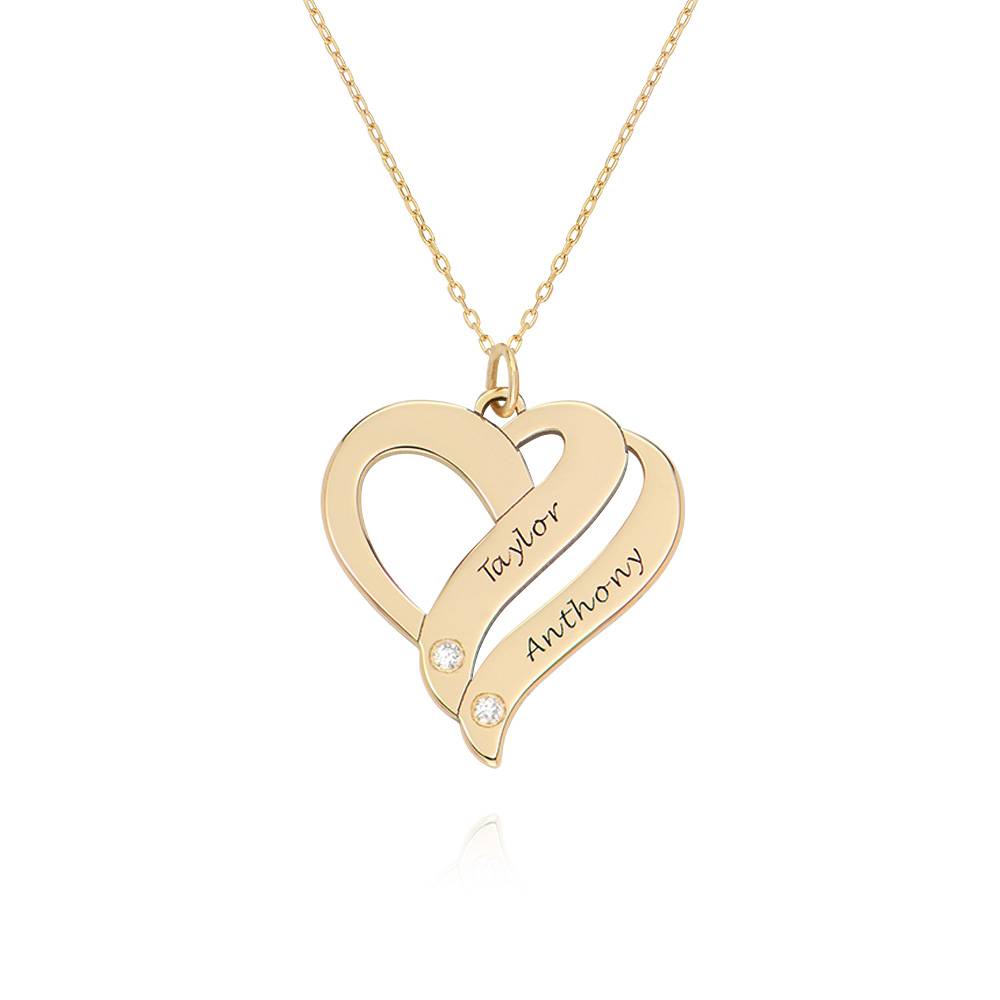 Two Hearts Forever One Necklace with Diamond in 10ct Yellow Gold product photo