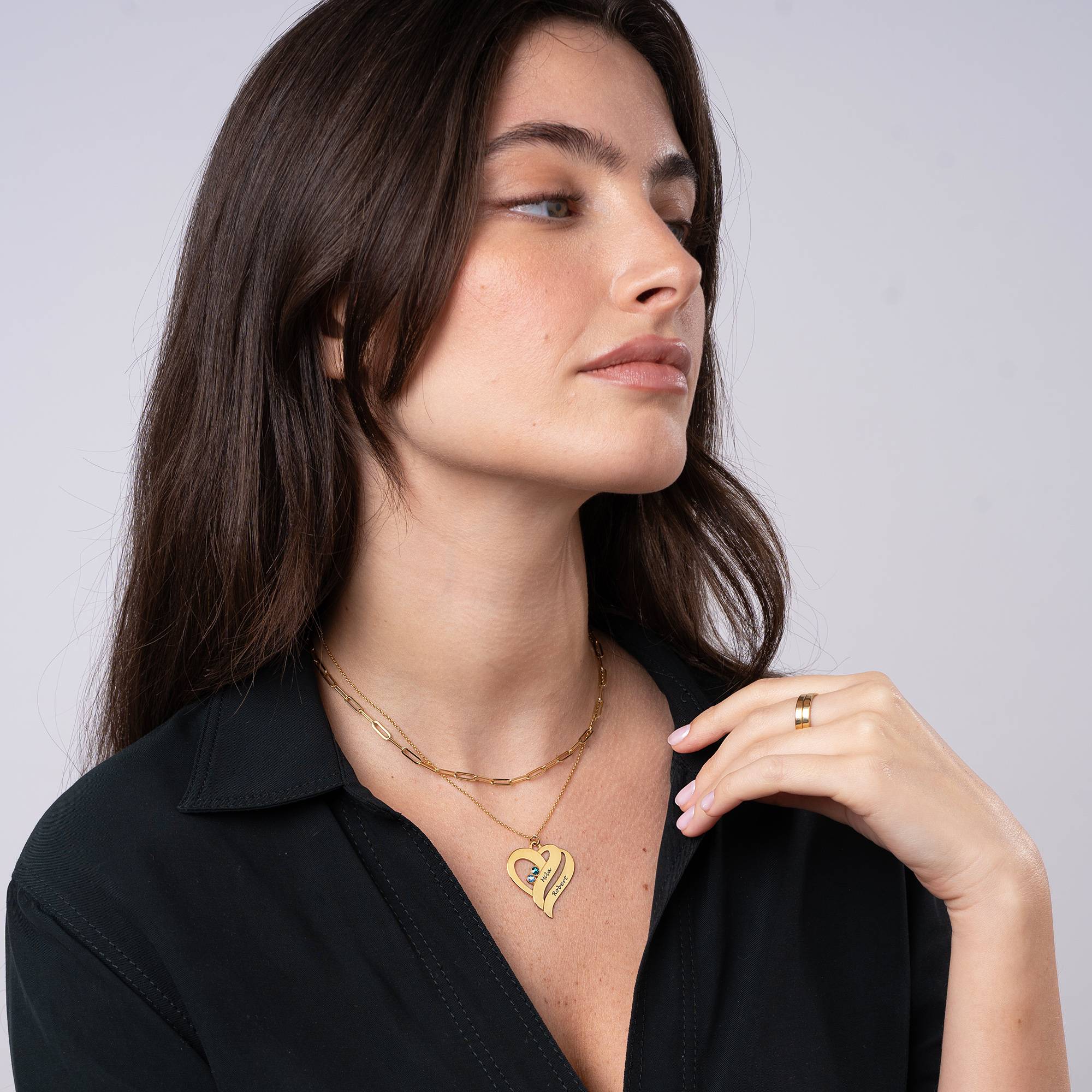 Two Hearts Forever One Necklace - 18ct Gold Plated-3 product photo