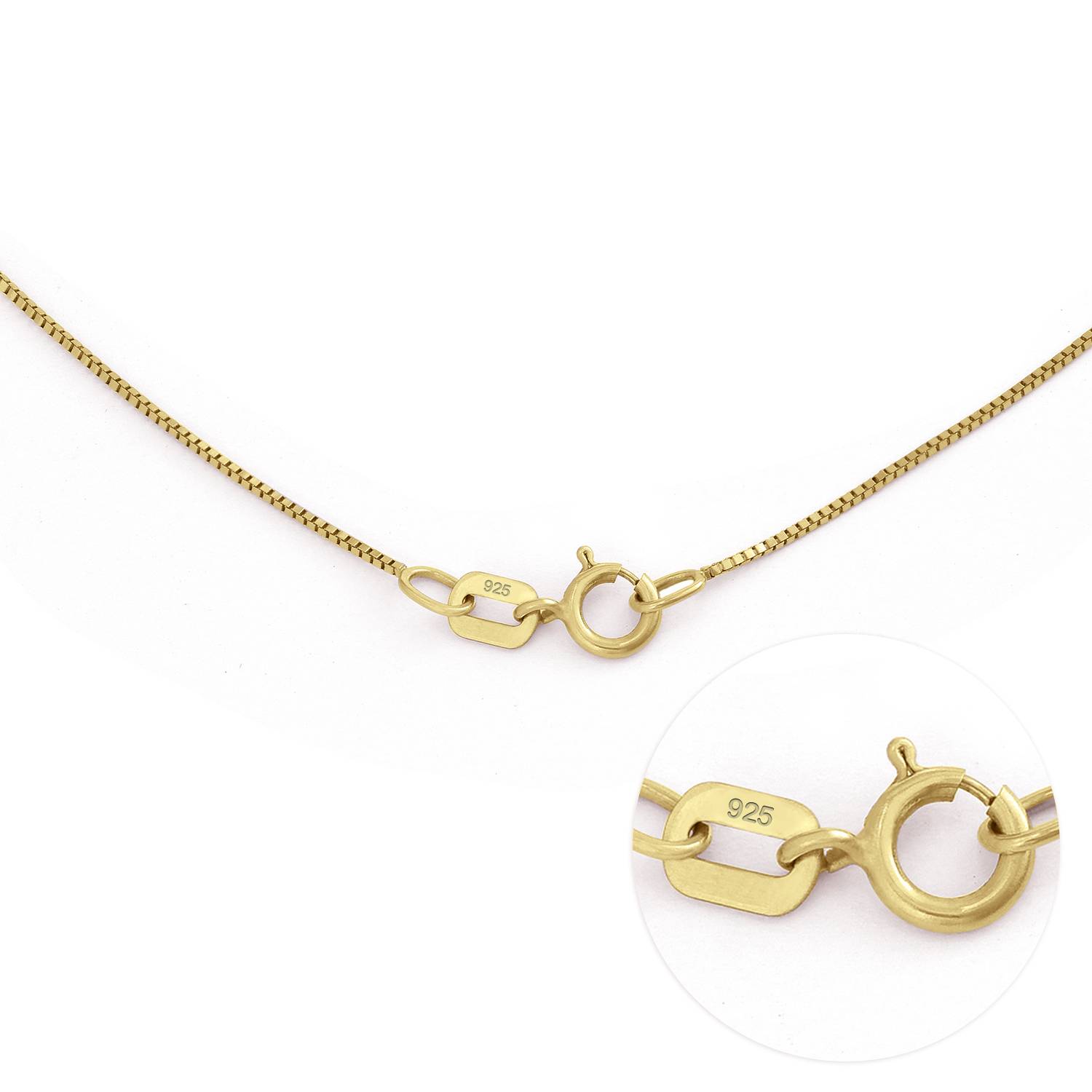 Två hjärtan för evigt halsband med diamanter i Guld Vermeil-4 produktbilder