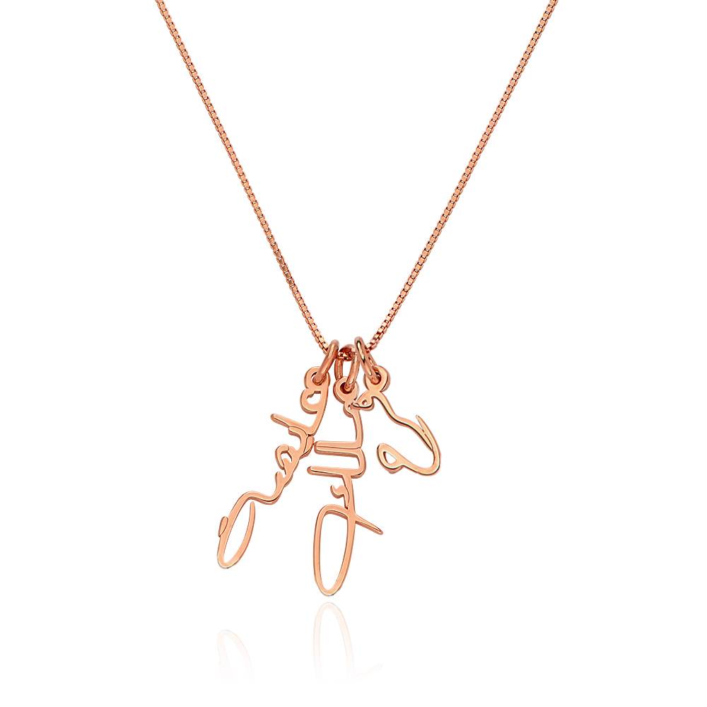 Vertical Arabic Name Necklace in 18K Rose Gold Plating-1 product photo