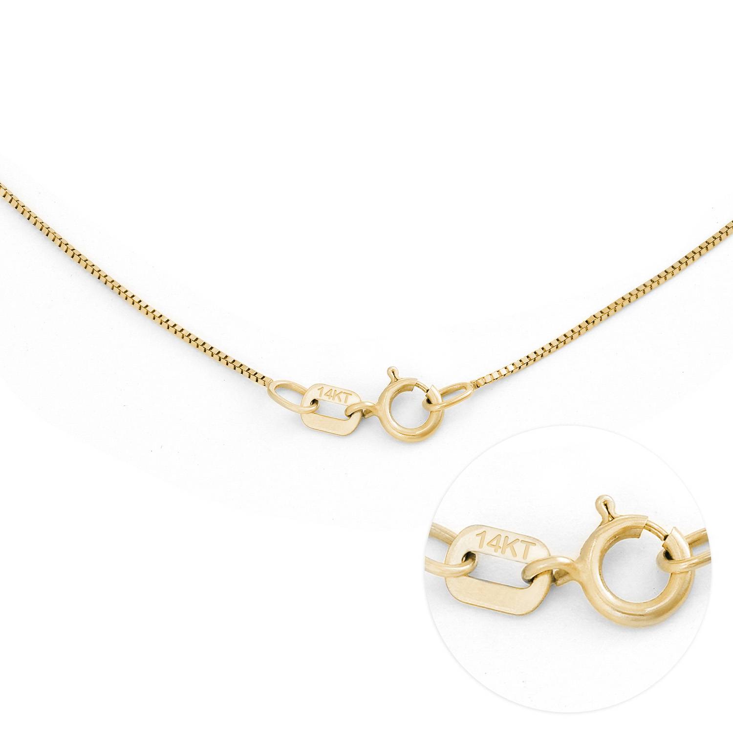 Vertikalt Infinity Halsband med Månadsstenar i 14k guld-3 produktbilder